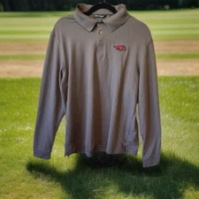 Cutter & Buck Arkansas Razorbacks Polo L 1/4 Button-Up Grey Long Sleeve Pullover