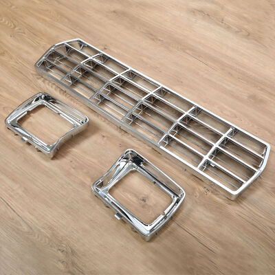 Evan Fischer Chrome Grille & Headlight Door Kit For 1978-1979 Ford F-150 & Bronco – Direct Fit, Front Grill Insert Replacement