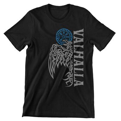 Rabe Valhalla Vegvisir viking Raven Runen Wikinger Walhalla Vikings T-Shirt  A10