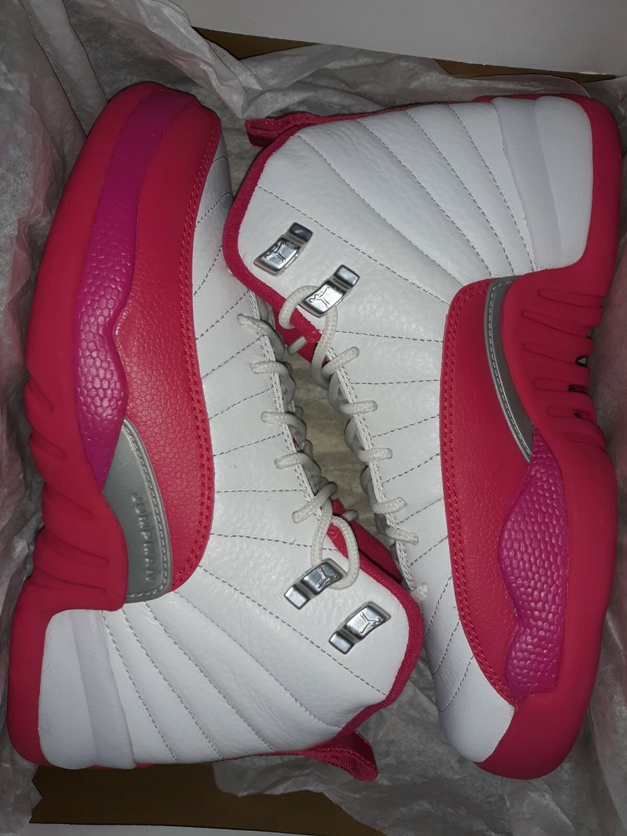 NIKE AIR JORDAN 12 RETRO GG WHITE-VIVID PINK 510815-109 SZ NIKE AIR JORDAN 12 RETRO GG WHITE-VIVID PINK 510815-109 SZ