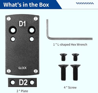 Thin Aluminum Sight Mount Plate For Glock - Compatible With Micro Red Dot Sights