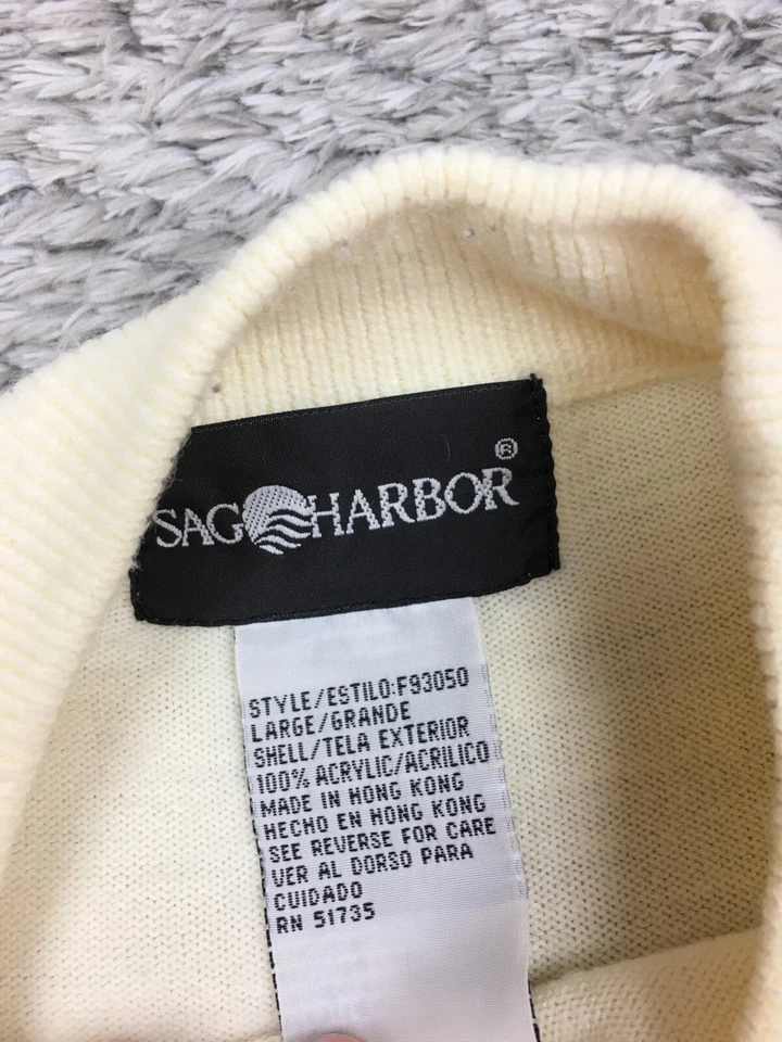 Suéter Sag Harbor cuello falso para mujer talla grande blanco roto marfil Foto 4 de 4