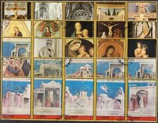 W AJMAN LOT NO 03 STR - ART USED ITEMS STRIPS