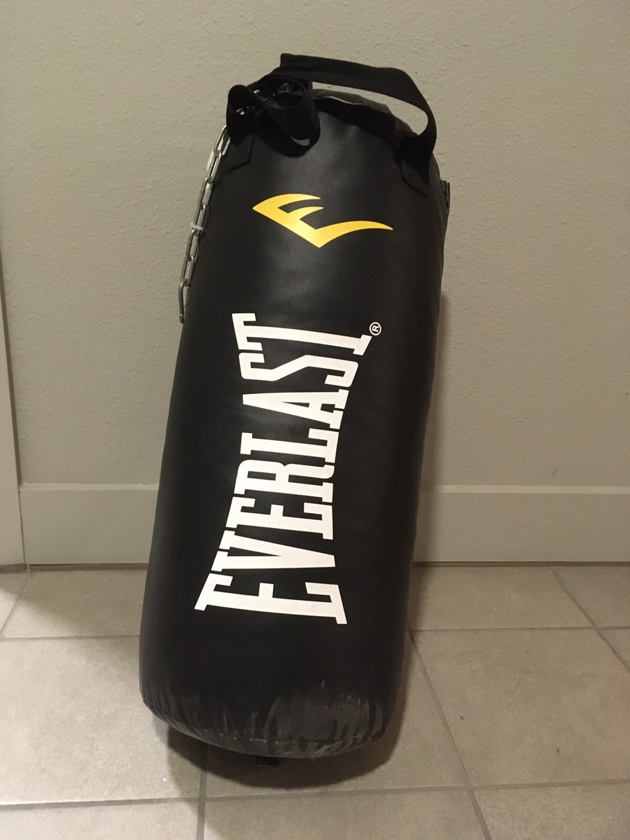 Everlast 40LB Heavy Bag Heavy Punching Bag, Black/White