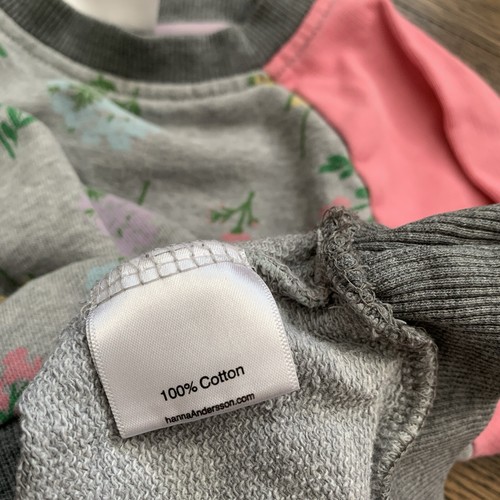 Hanna Andersson Sweatshirt Floral Colorblock Crewneck 100% Cotton Size 4 (100) - Picture 4 of 5