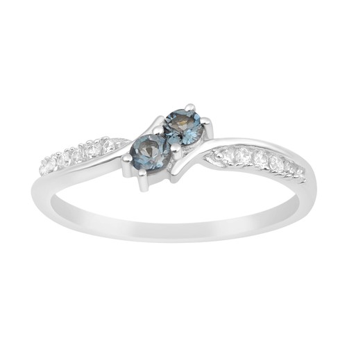 Silvershake 1.02ct London Blue Topaz & Sterling Silver Triquetra Celtic Knot Ring