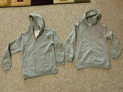 2 total Everlast Sport Men's Hoodie full zipper zip Sweatshirt Gray (size S 
