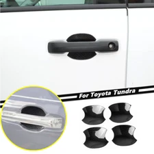 For Toyota Tundra 2022-2025 4PCS Carbon Fiber Style Door Handle Bowl Cover Trim
