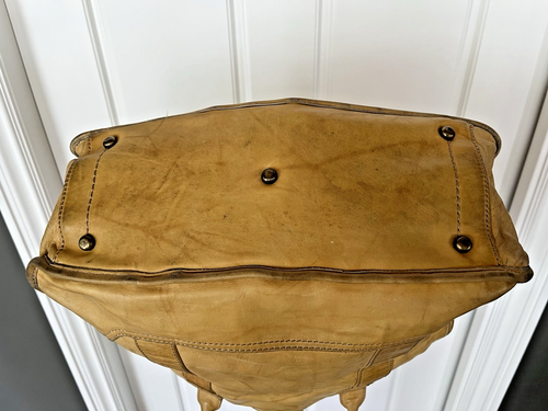 FRYE - Melissa Distressed Tan Leather Large Tote Shoulder Bag - Picture 10 of 19