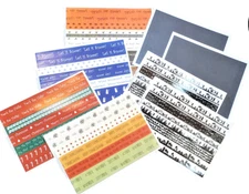 8 Sheets CURRENT Stickers 9x12 Borders for 4 Holidays + Black Silhouettes/Swirls