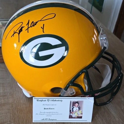 Brett Favre Autographed Green Bay Packers Riddell Helmet MSD Enterprises COA