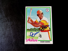 Cesar Cedeno Autographed 1978 Topps Baseball Houston Astros Card #650 '70s Auto