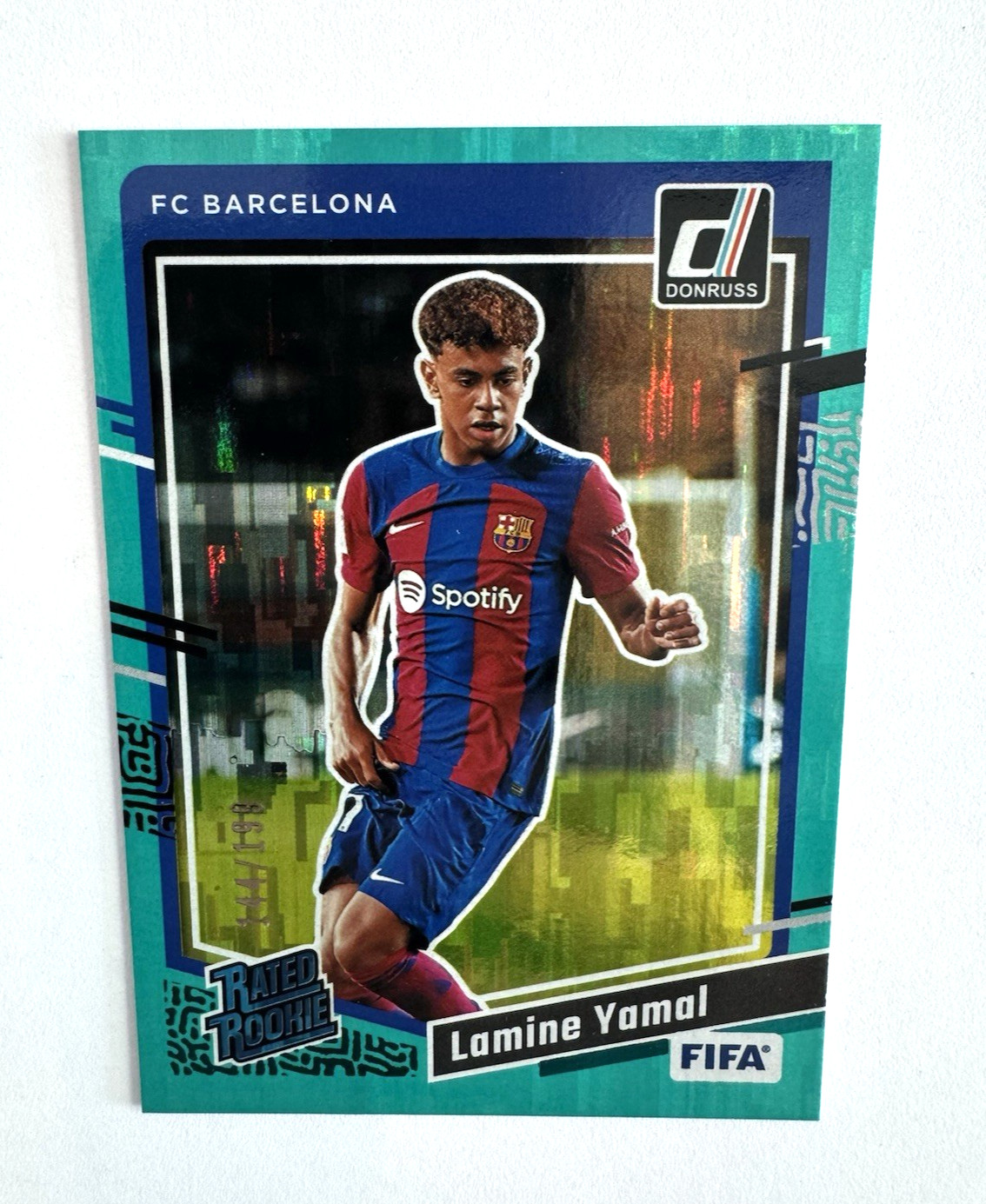 Lamine Yamal 2023 Donruss #177 Aqua Teal/199 Rookie Card Rated Rookie Barcelona