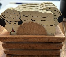 Sheep Coasters Handcrafted With Wooden Crate