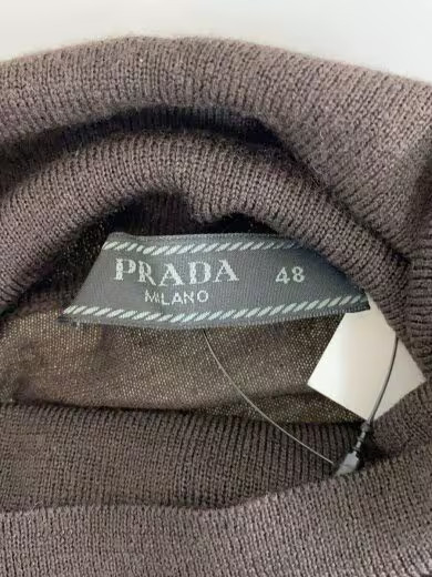 PRADA 2023 Autumn/Winter Turtleneck Knit Sweater (Lightweight) Size 46 Wool Brow thumbnail 3