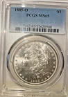 1885-O Morgan Silver Dollar PCGS MS65 grade  Beautiful Luster, Strong Eye Appeal