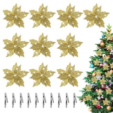 Christmas Flower Decorations Ornaments Set Decorative Artificial Flowers