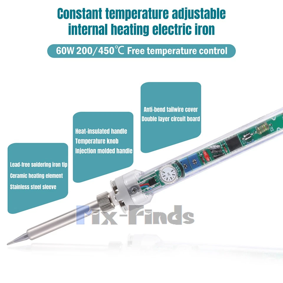 KIT SOLDADURA CON MULTIMETRO soldado de estaño combi bomba detector voltaje LCD Foto 4 de 4