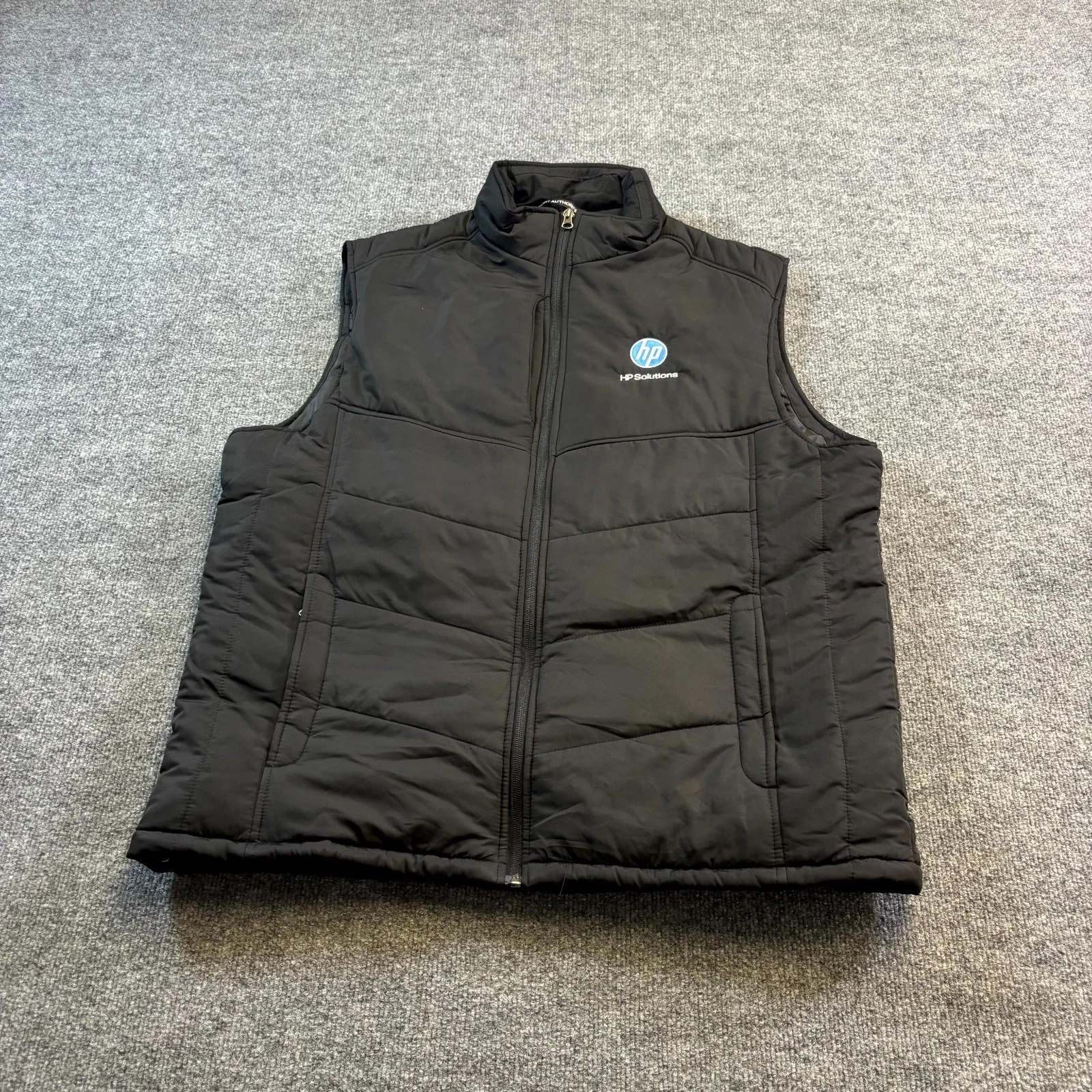 Port Authority HP Solutions Puffer Vest Mens XL Black Quilted Full Zip Hiking