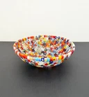 Vintage Murano Small Round Trinket Bowl Millefiori Murrine Italian Art Glass