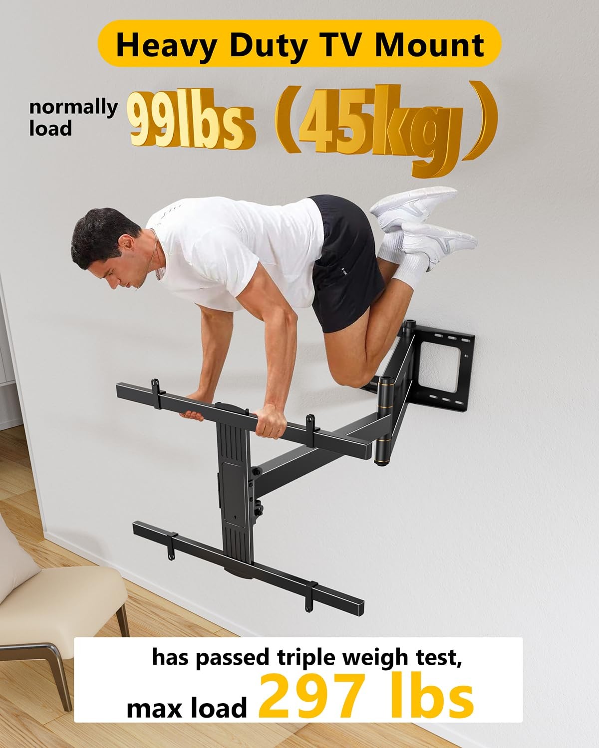 Extra Long Arm TV Wall Mount with 43" Extension for Most 37-80inch TVs up to ...