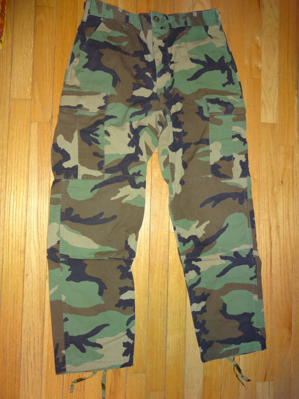US Army Military Woodland Camo ACU Cargo Pants Medium Regular Waist 31-35"