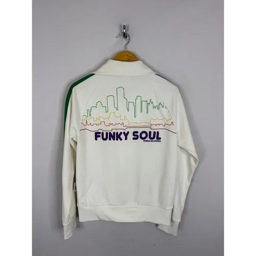 Vintage Franklin Marshall Track Jacket Men M NYC SKyline World Trade Funky Italy - product listing photo