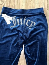 Vintage Navy Blue Velour Juicy Couture Sweatpants Size Medium