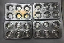 4 Vintage Aluminum Cupcake Pans #4595120 REMA Muffin Pans Double Wall Air Bake 
