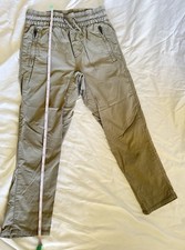 Gap Khaki Jogger Pants Boys Size Small Olive Drawstring Pull On Chino
