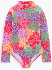 NWT Mini Boden Kids Long Sleeve One Piece Rashguard Pink Swimsuit 5-6Y 42 jb 