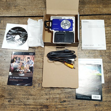 Sony Cybershot DSC-W560 14.1MP Blue Digital Camera w/ 32GB Box Battery Papers