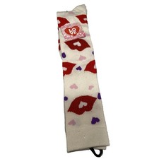 LOVE womens knee high heart lips socks 1 pair size 4-10