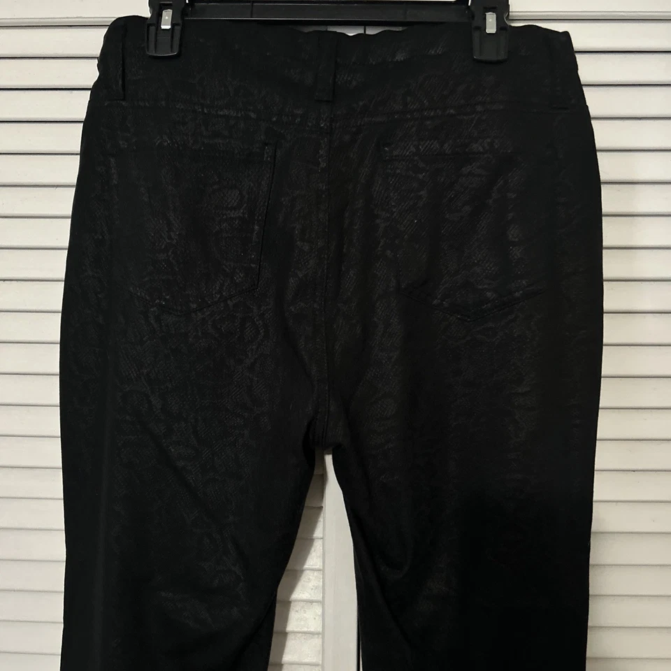 Faded Glory Black Shiny Women’s 1x Cotton Blend Pull On Pants - Image 4 of 4