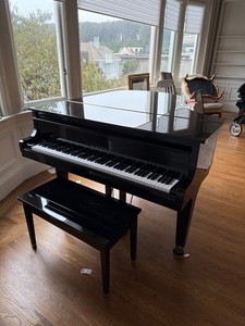 Kawai GE-2 Baby Grand Piano 1989 Black Ebony 5'7" Japan Made w/ Bench