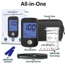 HanrayCare TD-4125 Blood Glucose Monitor Kit P4b