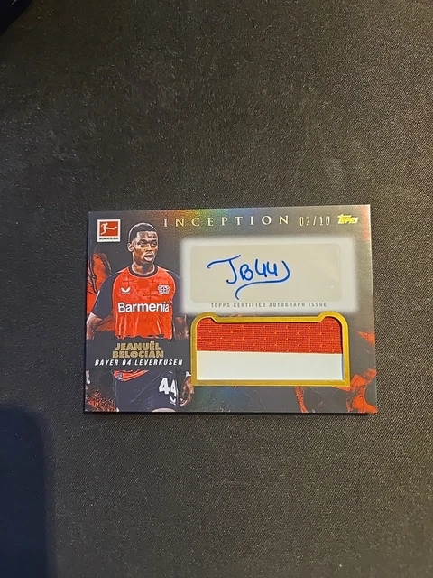 Topps Inception Auto Matchworn Patch Jeanuel Belocian numbered /10 Leverkusen