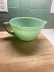 Vintage Jadeite Mixing Batter Bowl Fire King Oven Ware with Pour Spout & Handle