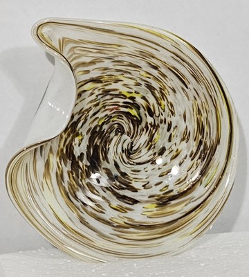 Vintage MURANO Glass Gold Silver Dust Flecks Ashtray Bowl Trinket Dish Italian