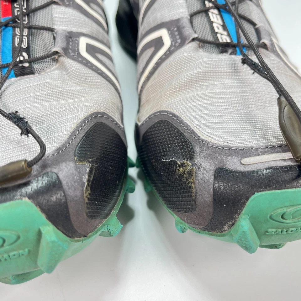 Salomon Speedcross 3 Gray Black Blue Trail Shoes 329781 Womens Size 11 Men’s 9.5 - Image 4 of 4