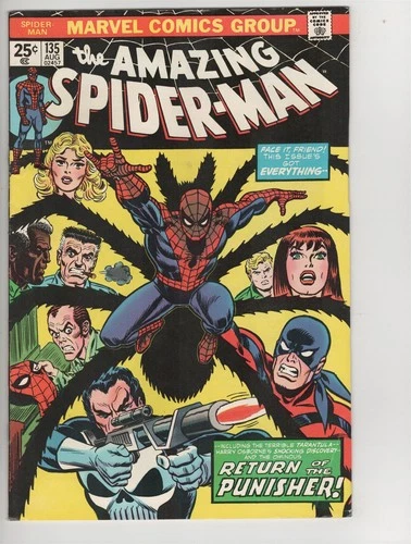 Amazing Spider-Man #135 VG/FN to FN- John Romita Sr. 2nd Appearance Punisher MVS