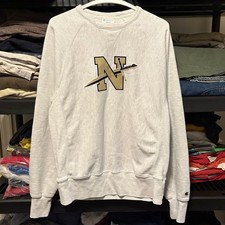 Champion Reverse Weave Crewneck Gray Y2K Men s Small Logo Sweatshirt Fleece