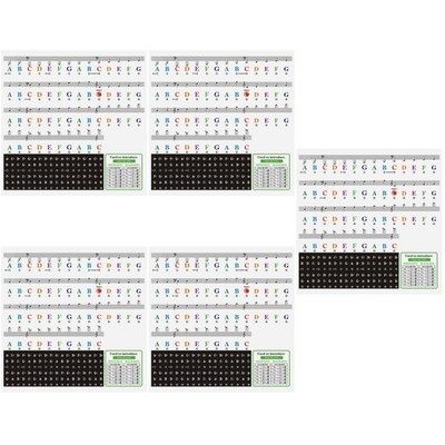5 Sheets Klaviertastatur-notiz-etiketten Aufkleber Klaviertasten Klavierzubehör