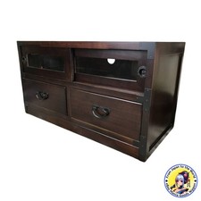 Mini commode en bois porte vitrée meuble TV artisanat traditionnel japonais