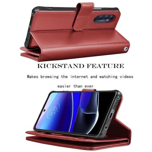 Funda billetera de cuero con soporte para Motorola Moto G Power/G puro/G lápiz óptico/G 5G 2022 - Imagen 32 de 51