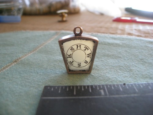 "H.T.W.S.S.T.K.S." Königlicher Bogenmaurer Grabstein Goldachat & Emaille RAR - Bild 2 von 9