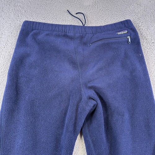 Pantaloni in pile vintage Patagonia Synchilla da uomo pantaloni della tuta blu grandi made in USA - Foto 6 di 14