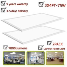 2x4FT LED Flat Panel Troffer Light,75W 5000K Recessed Back-Lit Drop Ceiling Lamp