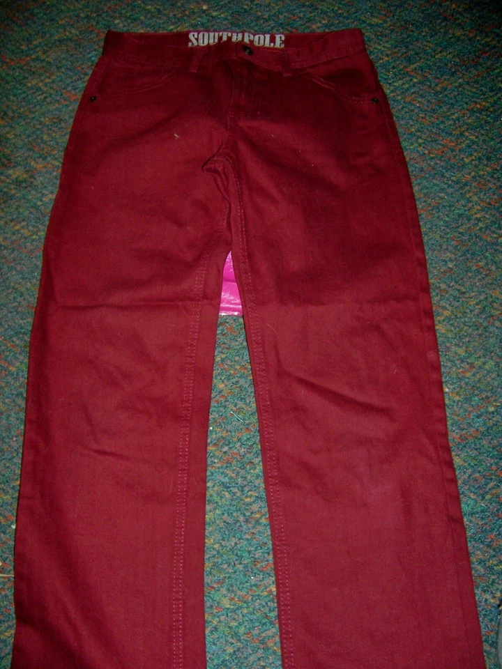 Pantalones de mezclilla SOUTHPOLE Borgoña 5 bolsillos estilo clásico - TALLA 16 Foto 2 de 2