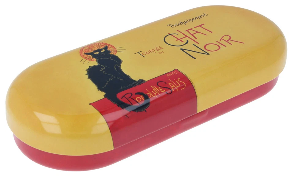 KINDLER ETUIS Klassisches Hartschalenetui CHAT NOIR mit schönem Motiv für viele Utensilien NEU